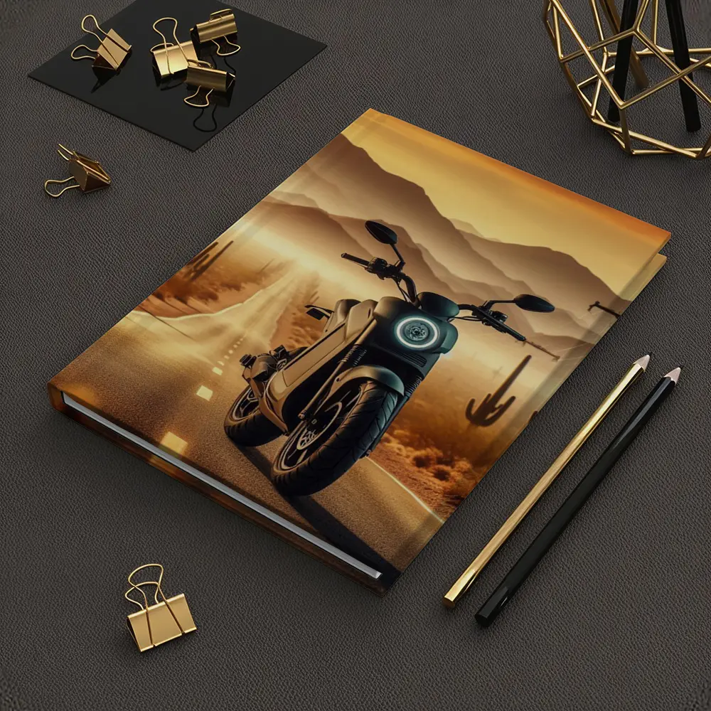 Electric Scooter Desert Road Golden Sunset – Notebooks