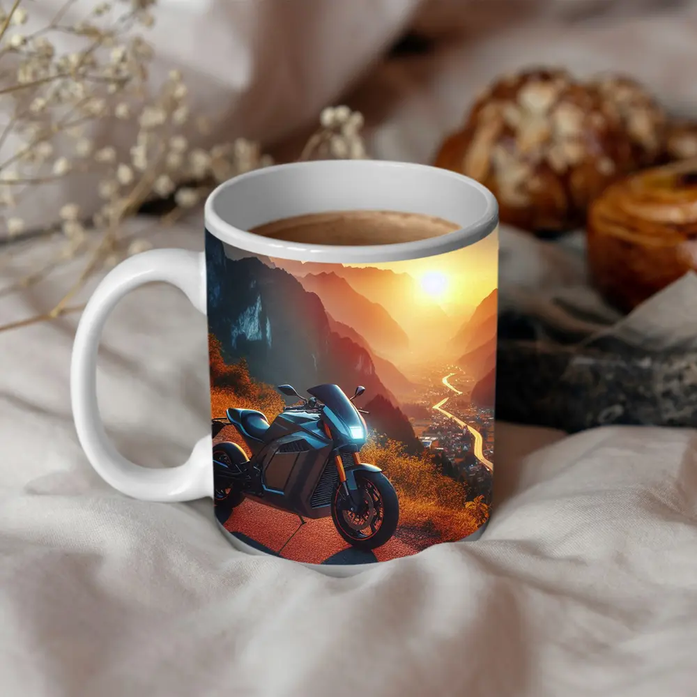 Electric Sport Bike Mountain Sunset Road – Mugs