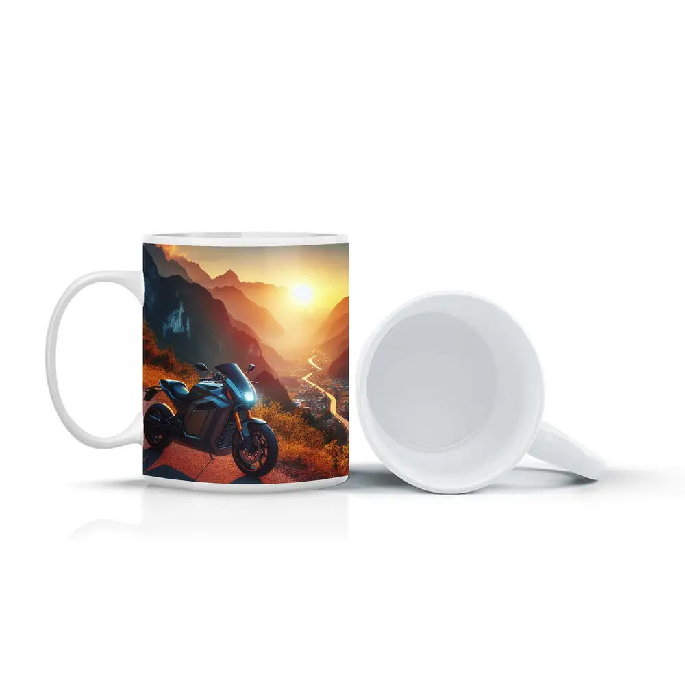 Electric Sport Bike Mountain Sunset Road – Mugs