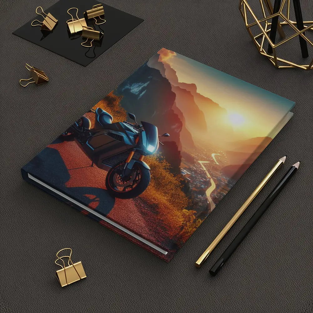 Electric Sport Bike Mountain Sunset Road – Notebooks