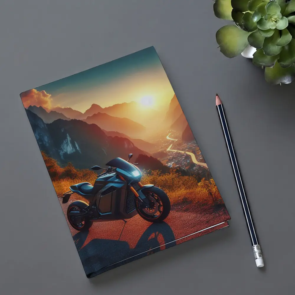 Electric Sport Bike Mountain Sunset Road – Notebooks