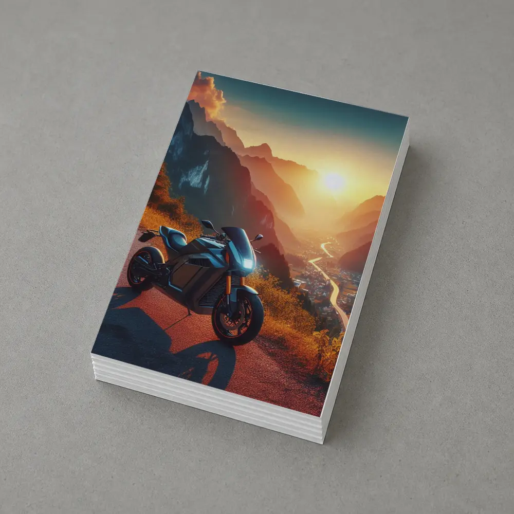 Electric Sport Bike Mountain Sunset Road – Postcards
