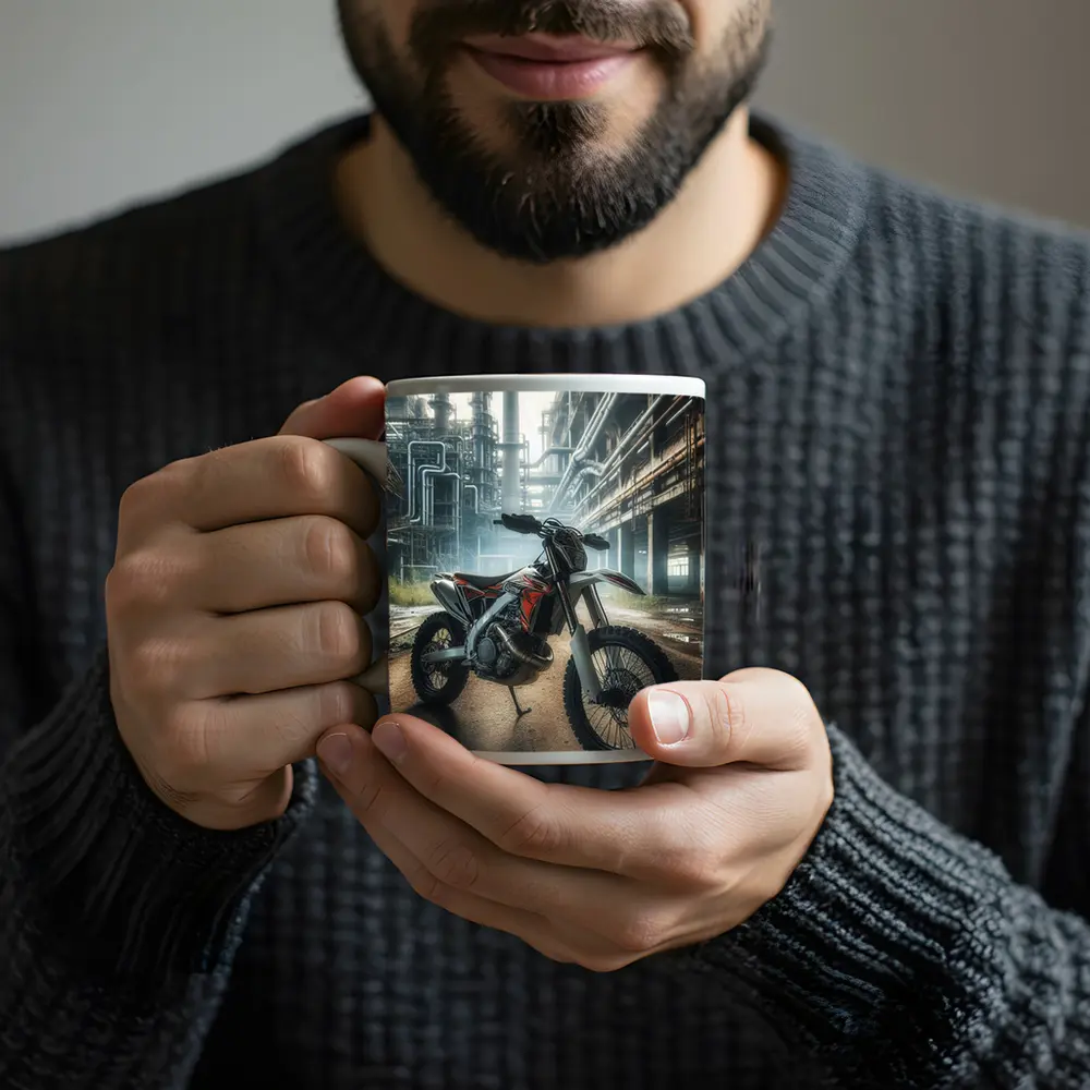 Dirt Bike Motocross Industrial Abandoned Factory – Mugs