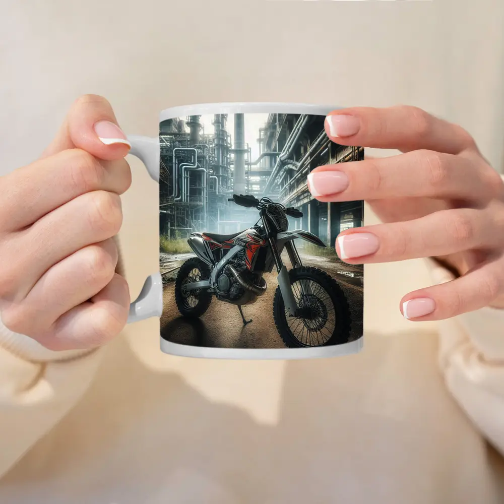 Dirt Bike Motocross Industrial Abandoned Factory – Mugs