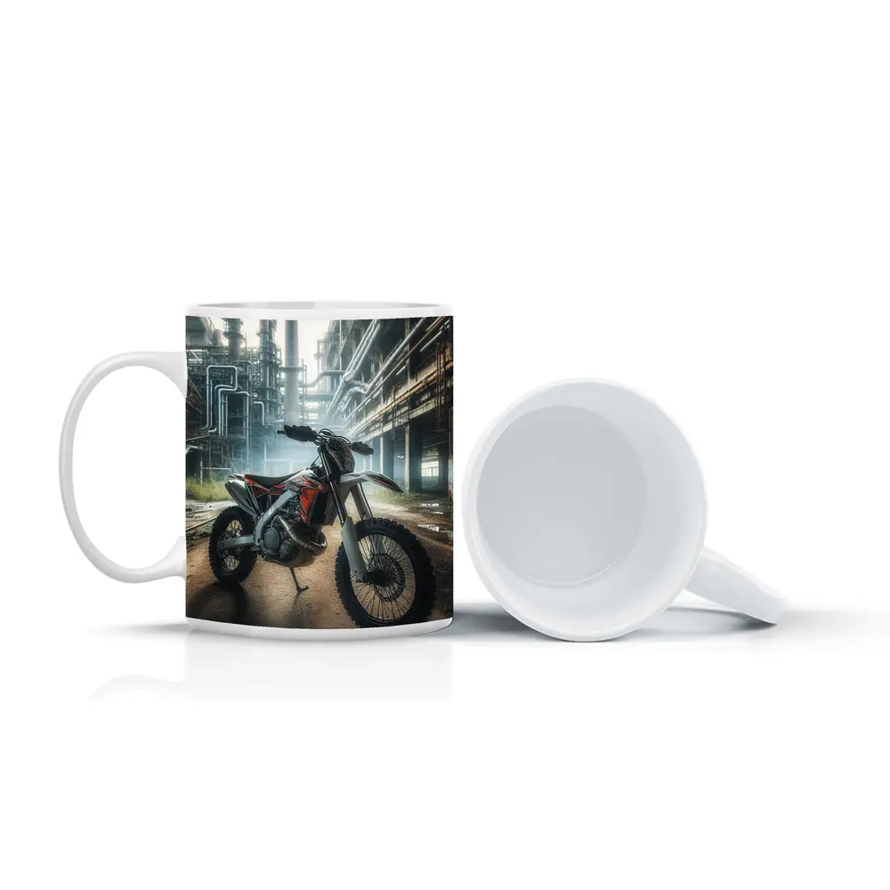Dirt Bike Motocross Industrial Abandoned Factory – Mugs