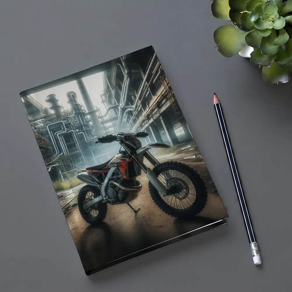 Dirt Bike Motocross Industrial Abandoned Factory – Notebooks