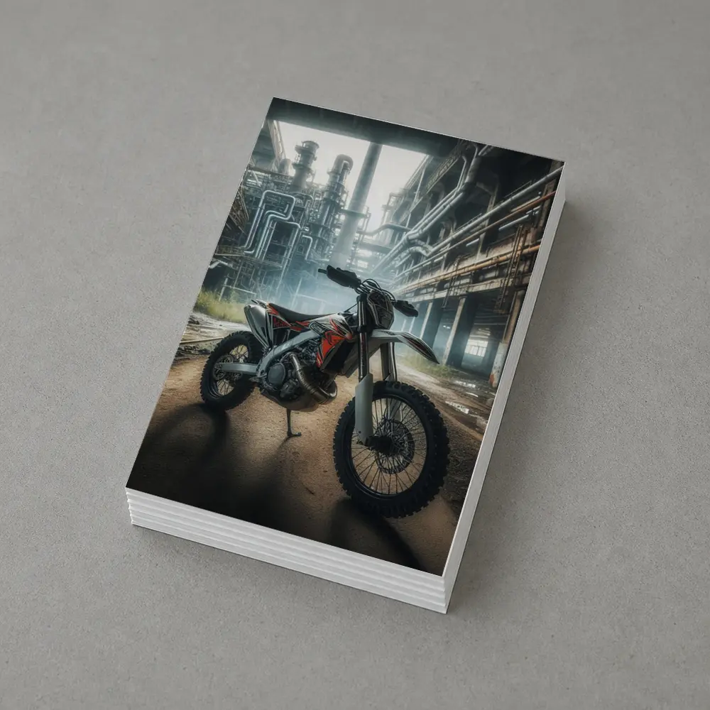 Dirt Bike Motocross Industrial Abandoned Factory – Postcards