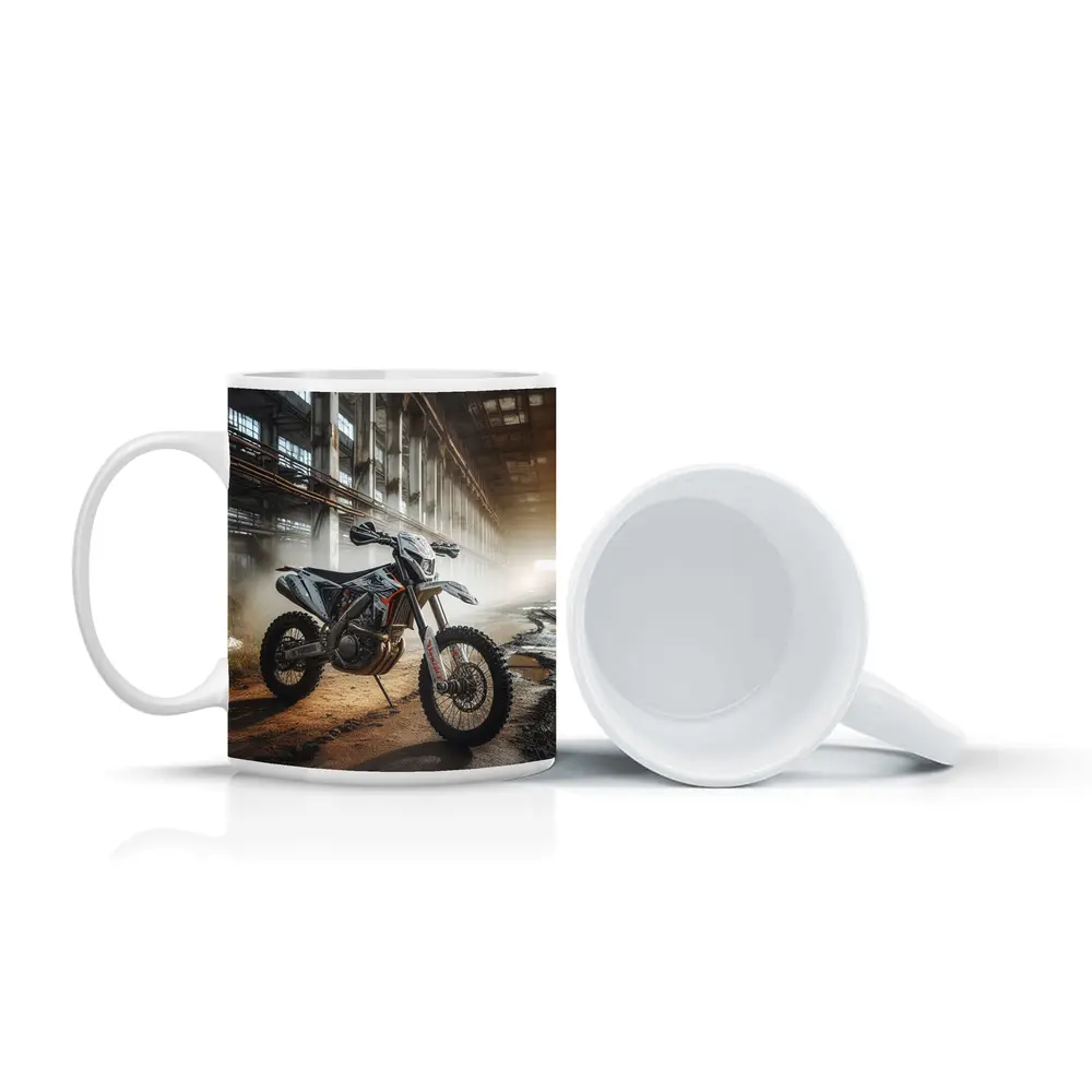 KTM Dirt Bike Abandoned Industrial Hall – Mugs