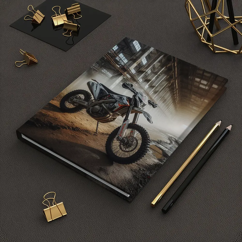 KTM Dirt Bike Abandoned Industrial Hall – Notebooks