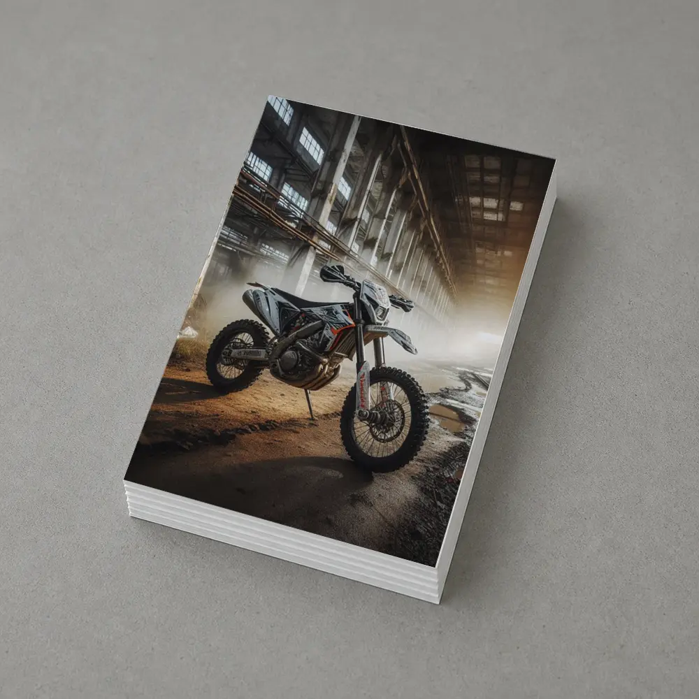 KTM Dirt Bike Abandoned Industrial Hall – Postcards