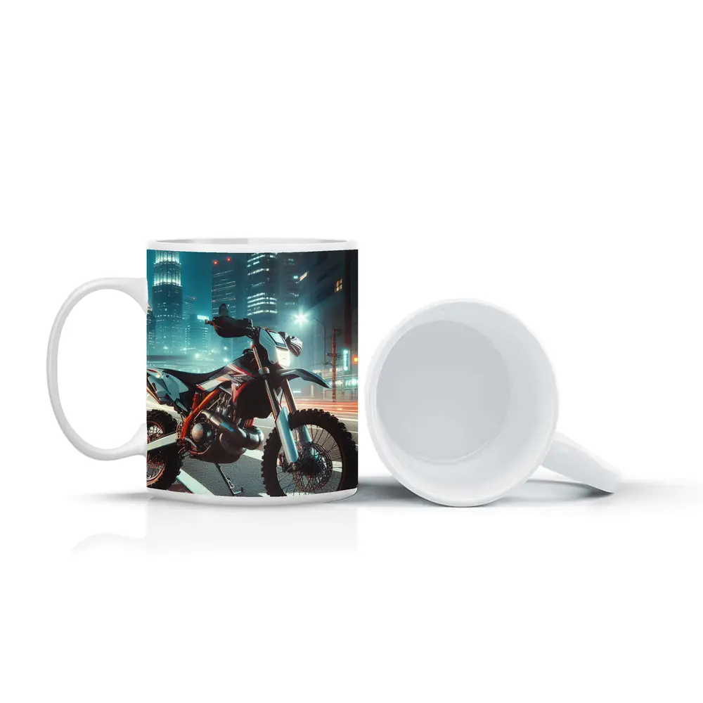 KTM Dirt Bike City Night Street Scene – Mugs