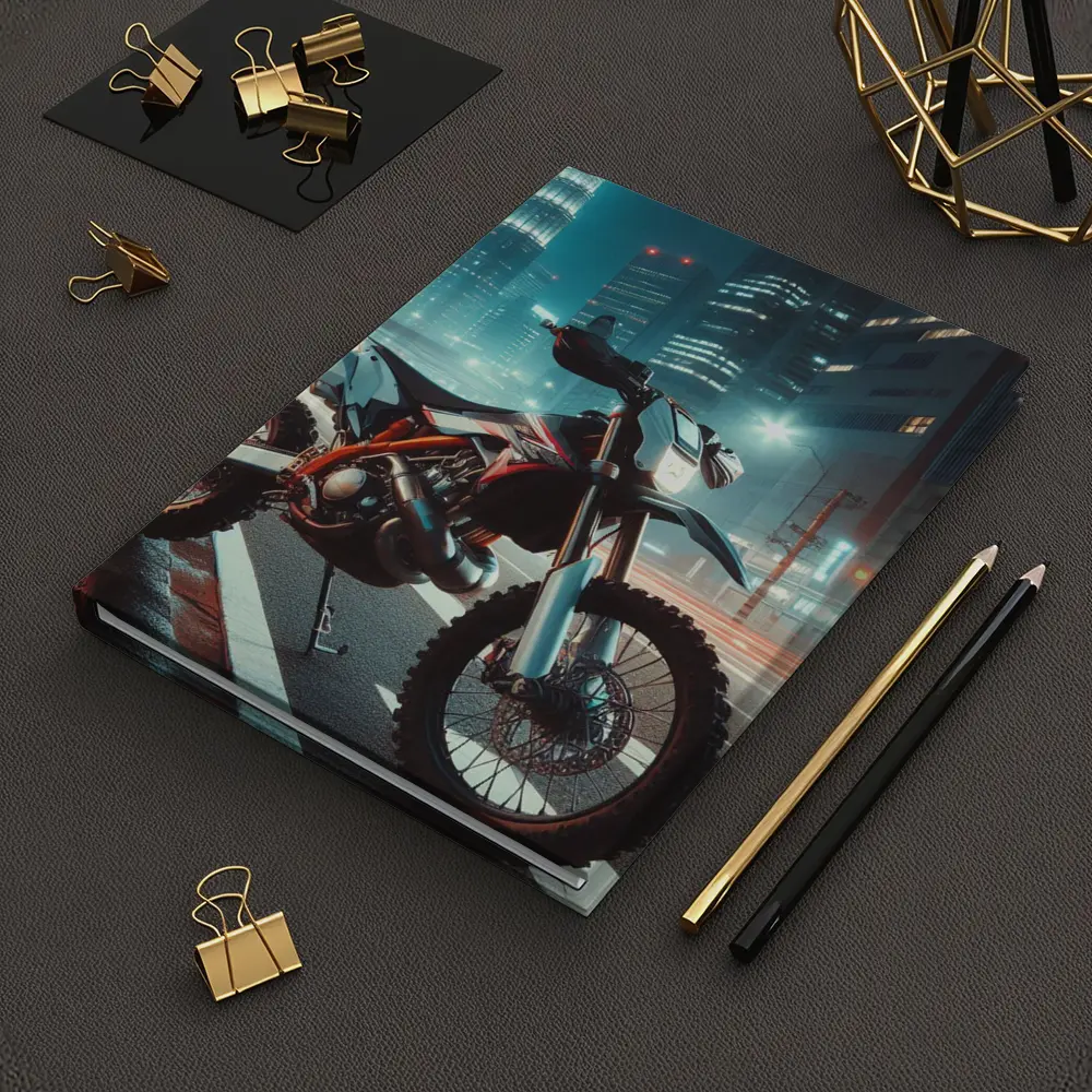 KTM Dirt Bike City Night Street Scene – Notebooks