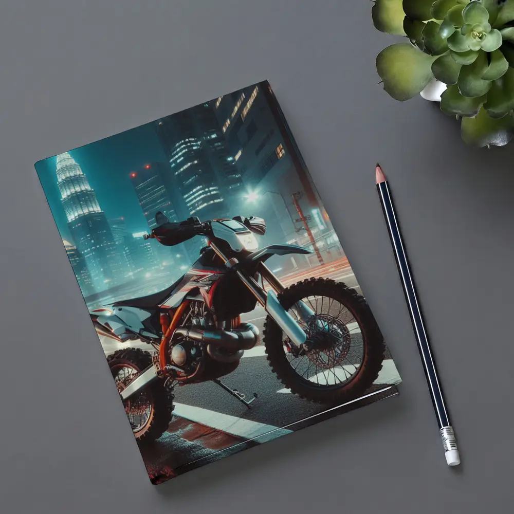 KTM Dirt Bike City Night Street Scene – Notebooks