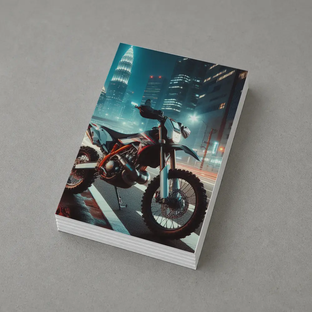 KTM Dirt Bike City Night Street Scene – Postcards