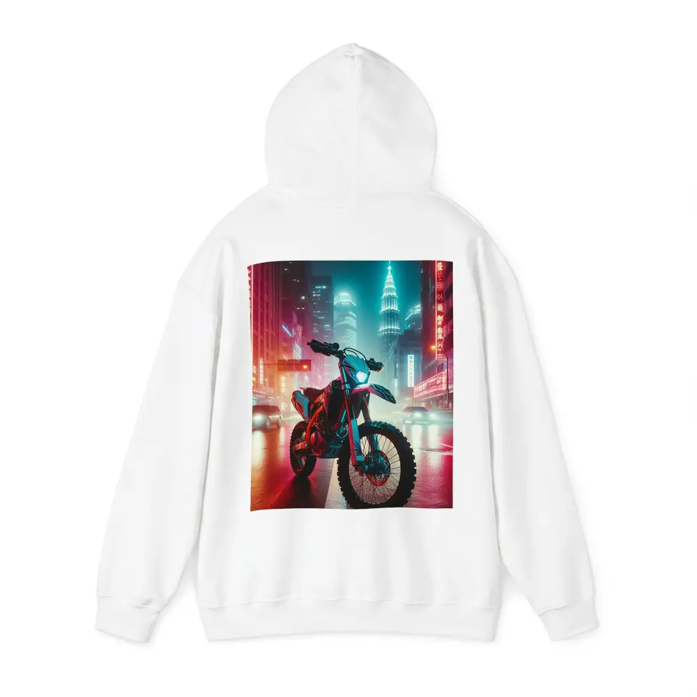 Dirt Bike Neon City Night Cyberpunk Street – Hoodies