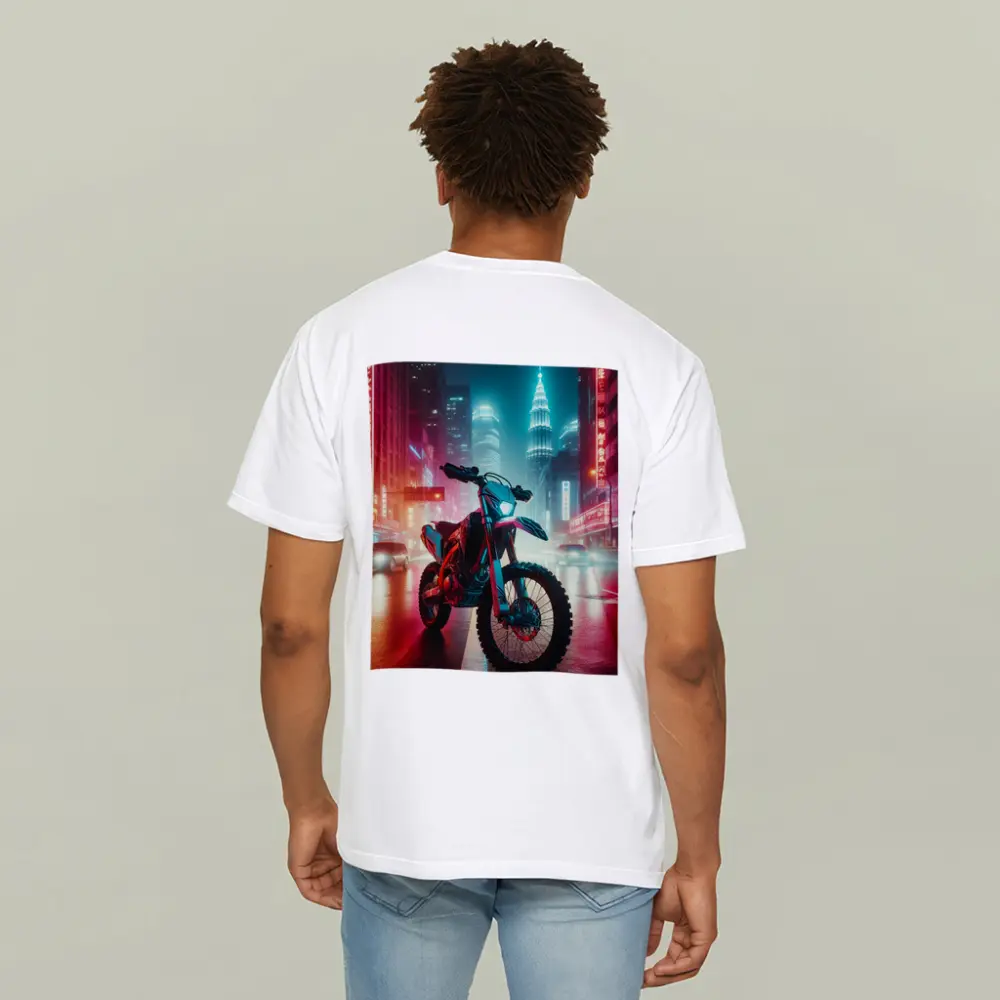 Dirt Bike Neon City Night Cyberpunk Street – T-Shirts
