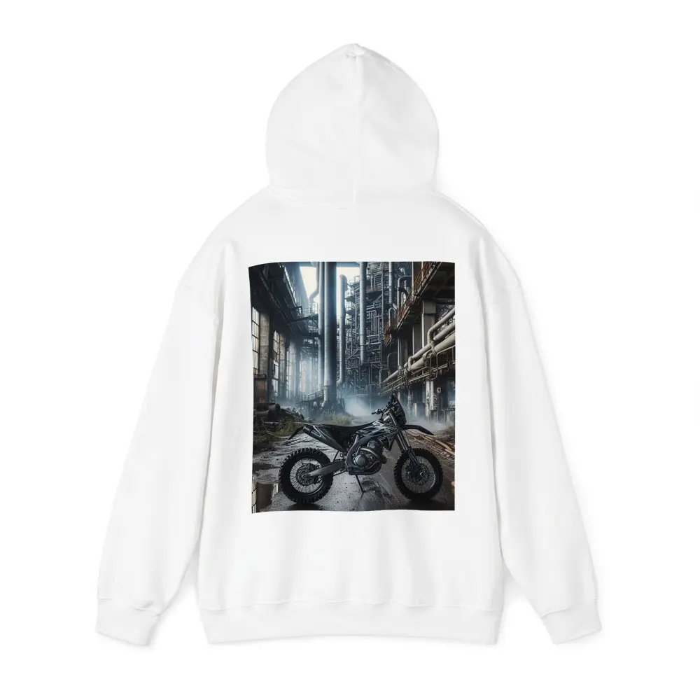 Dirt Bike Abandoned Industrial Factory Interior – Hoodies