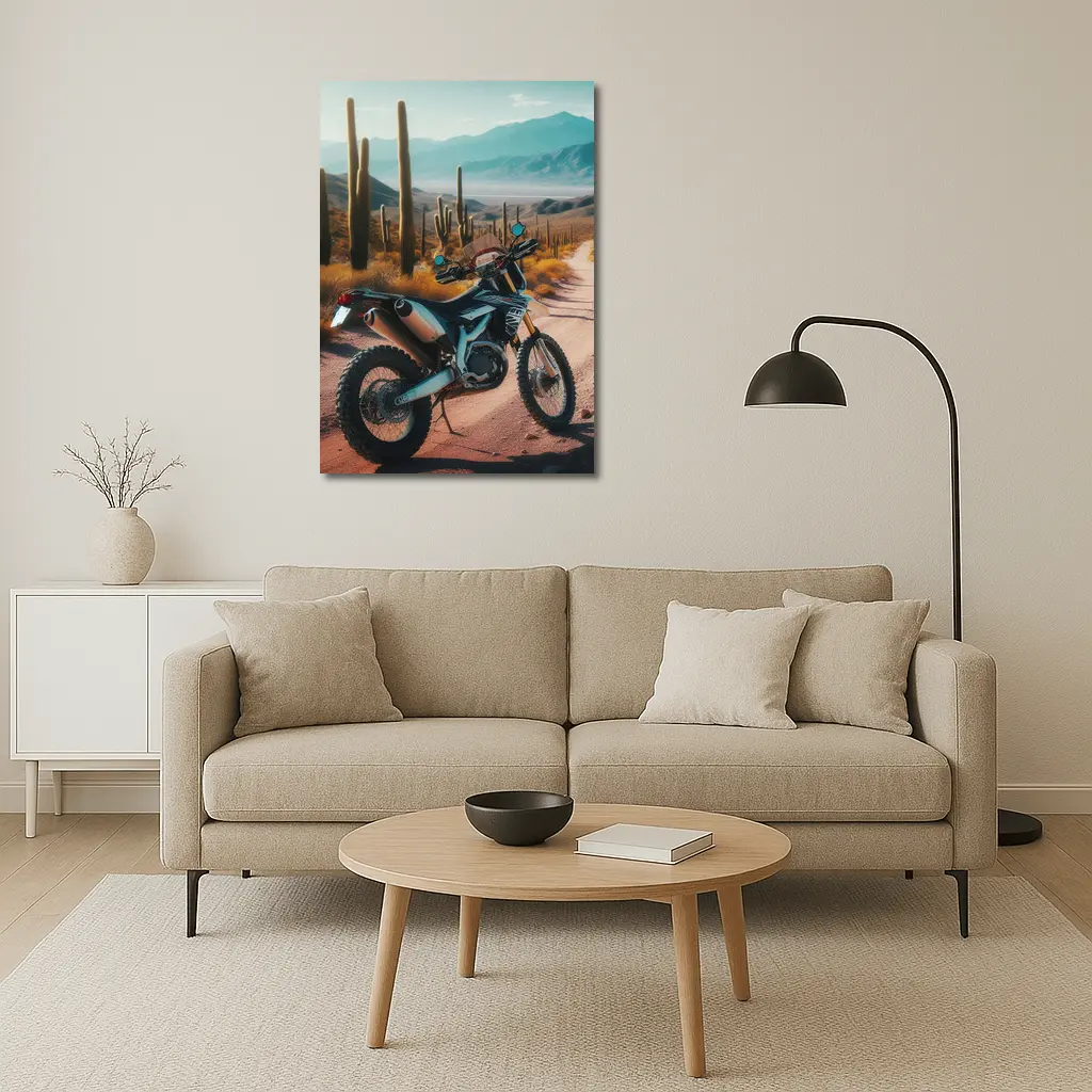 Dual Sport Bike Desert Cactus Trail – Wall Art