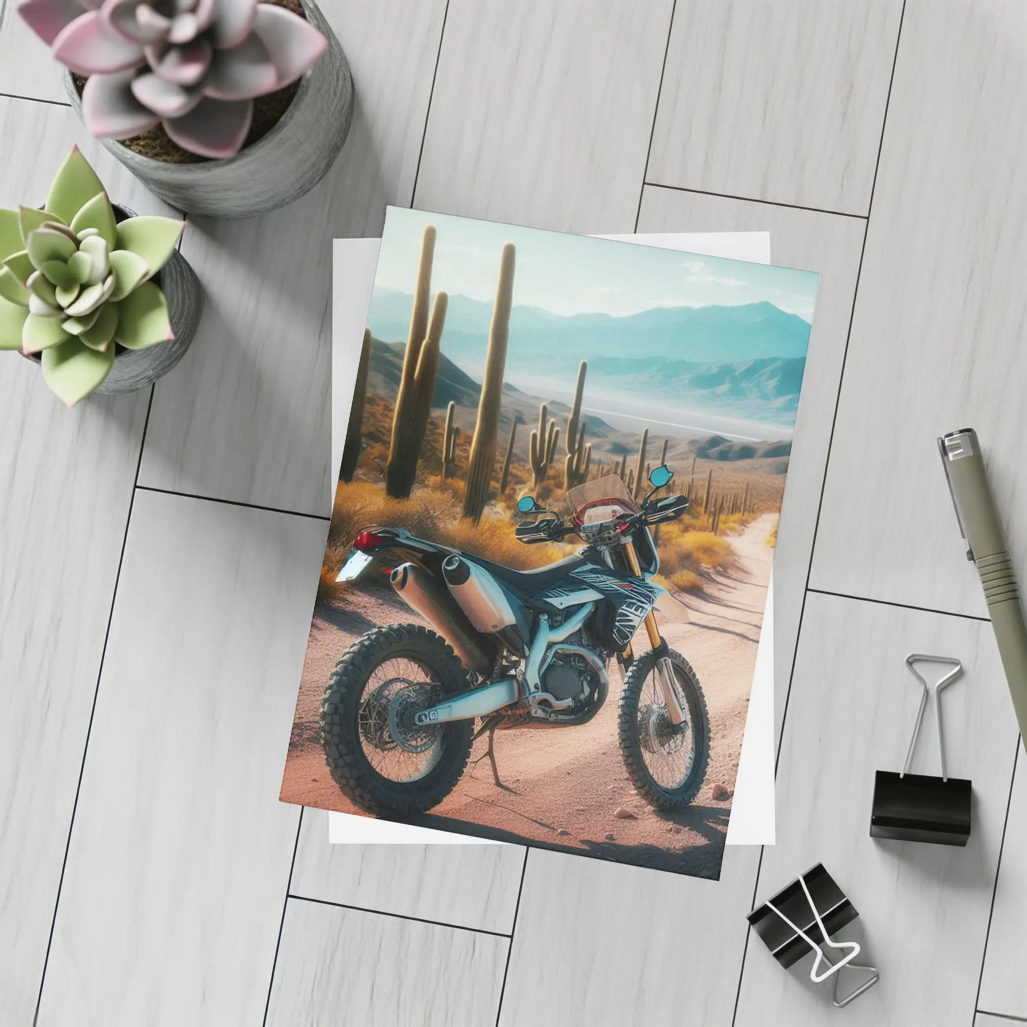 Dual Sport Bike Desert Cactus Trail – Postcards