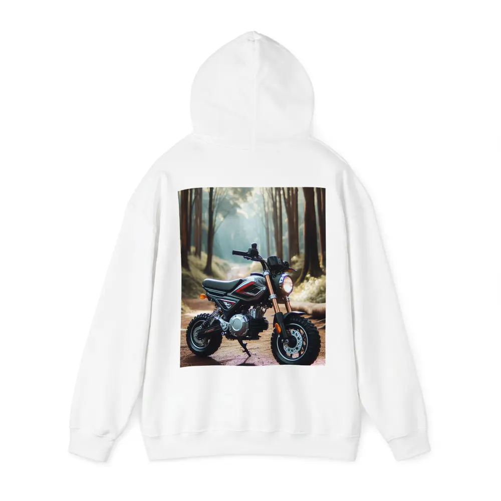 Mini Dirt Bike Parked In Misty Forest – Hoodies