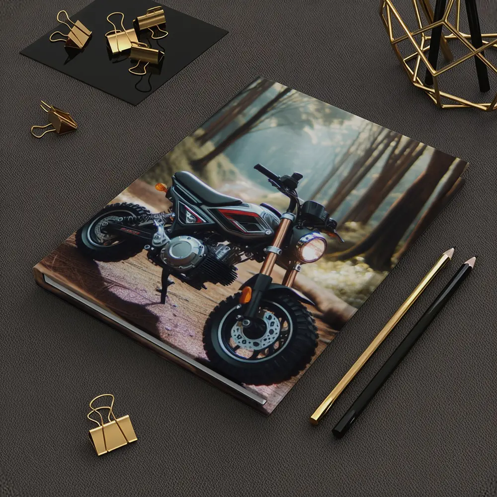 Mini Dirt Bike Parked In Misty Forest – Notebooks