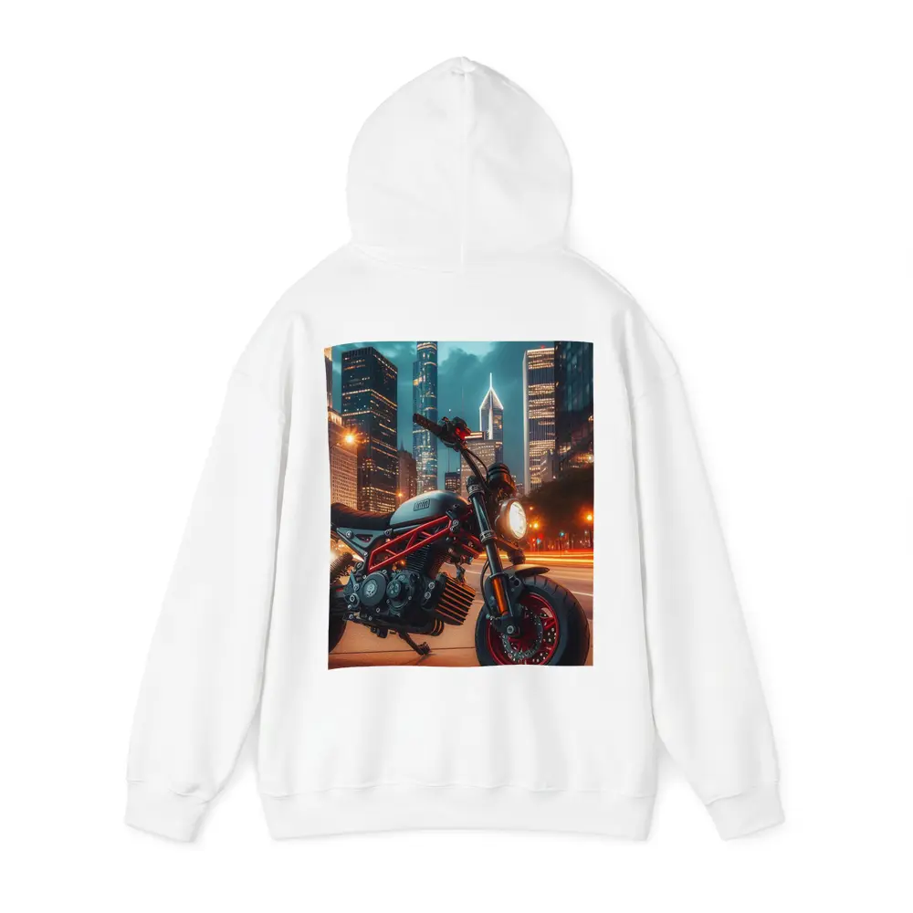 Mini Bike Red Frame City Night – Hoodies