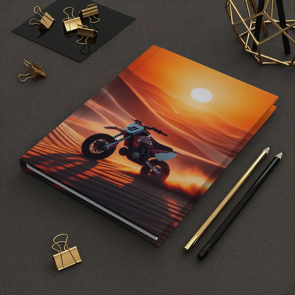 Dirt Bike Riding Desert Dunes Sunset – Notebooks
