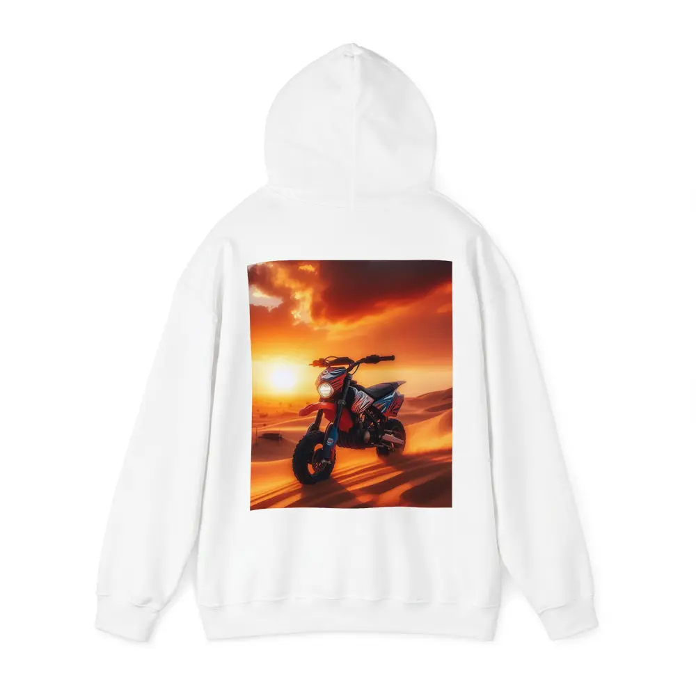 Dirt Bike On Desert Dunes Sunset – Hoodies