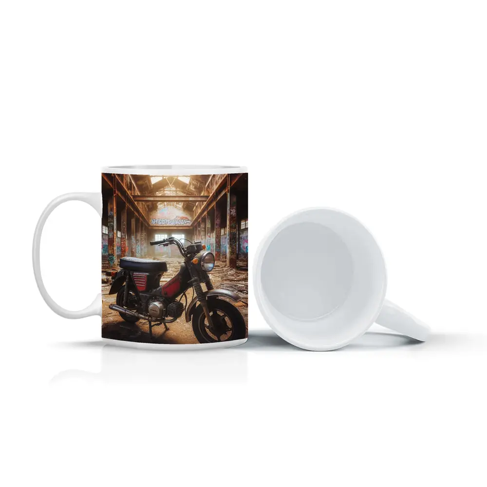 Vintage Motorcycle Abandoned Warehouse Graffiti Walls – Mugs