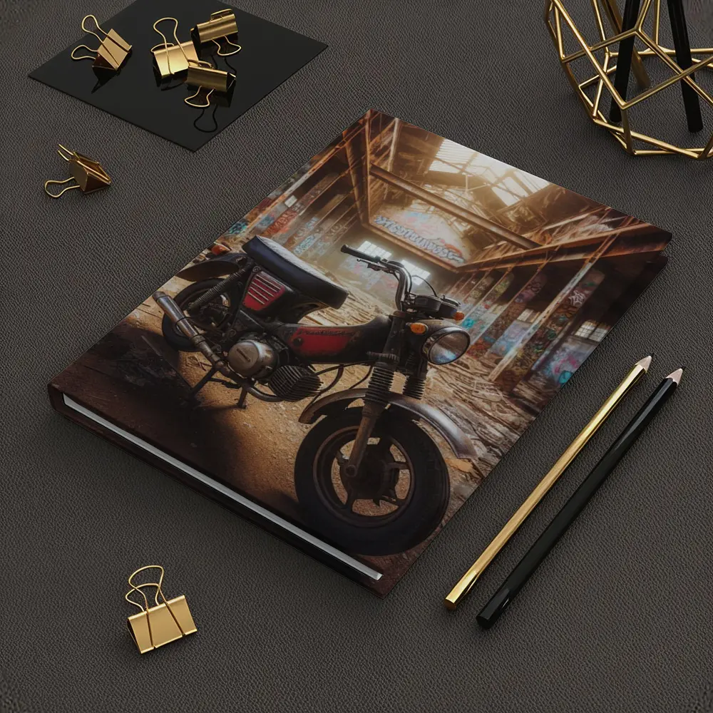 Vintage Motorcycle Abandoned Warehouse Graffiti Walls – Notebooks