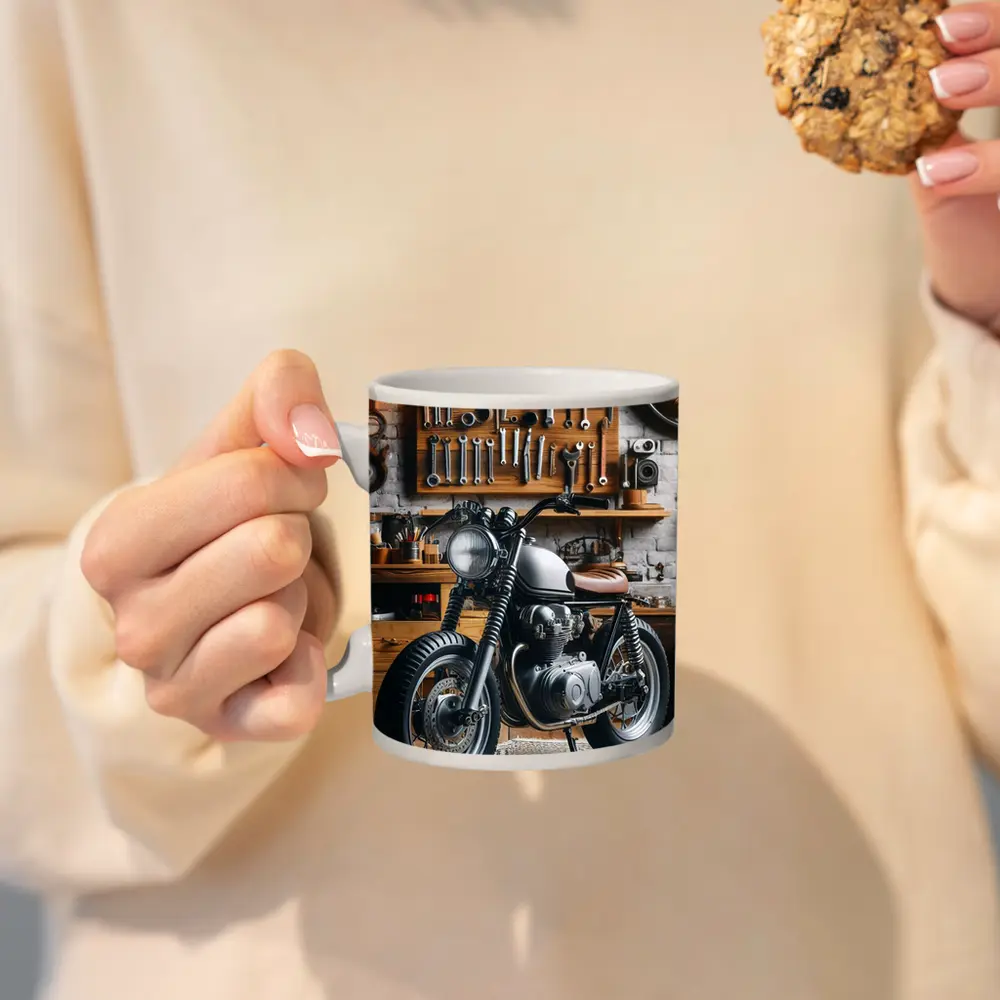 Cafe Racer Motorcycle Vintage Garage Workshop – Mugs