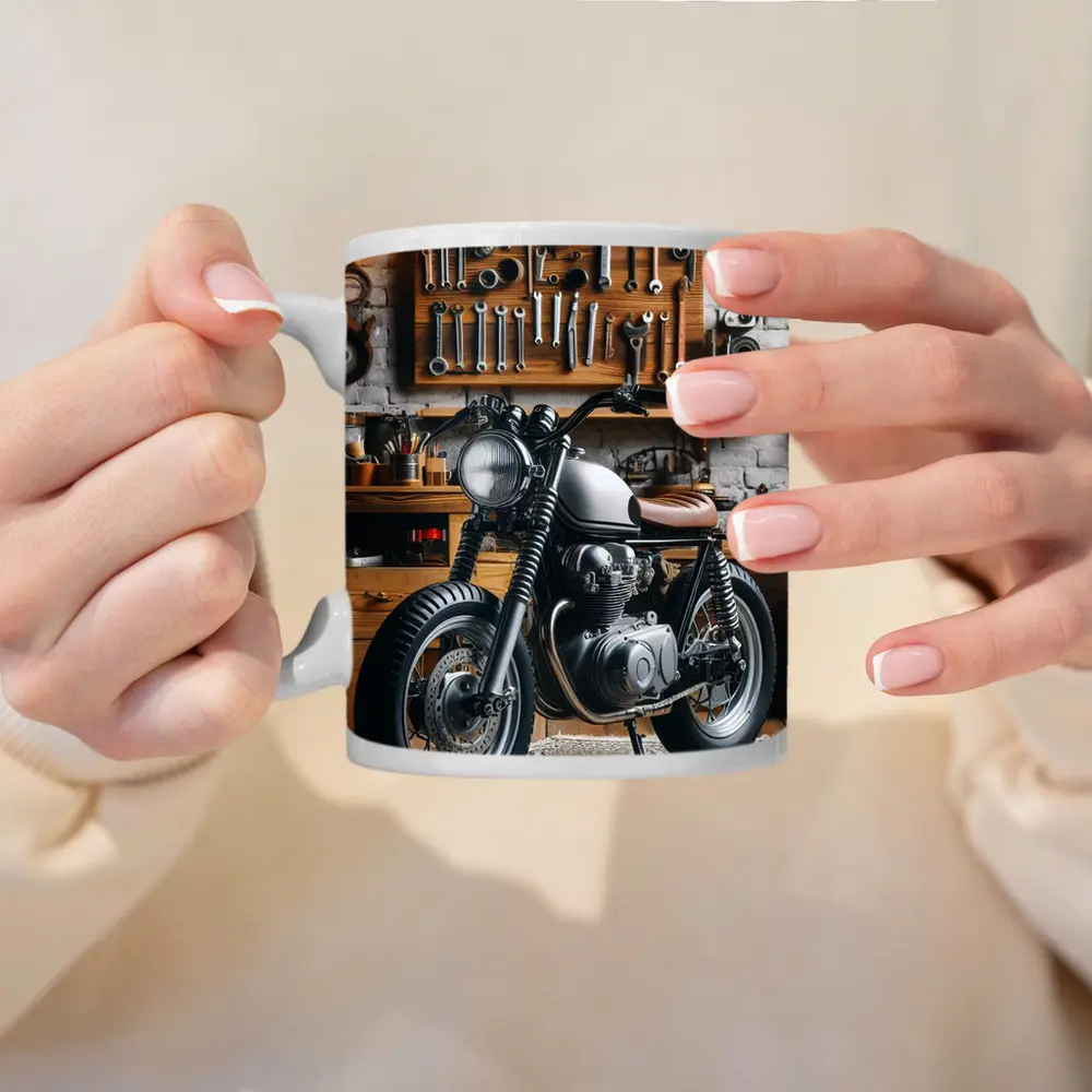 Cafe Racer Motorcycle Vintage Garage Workshop – Mugs