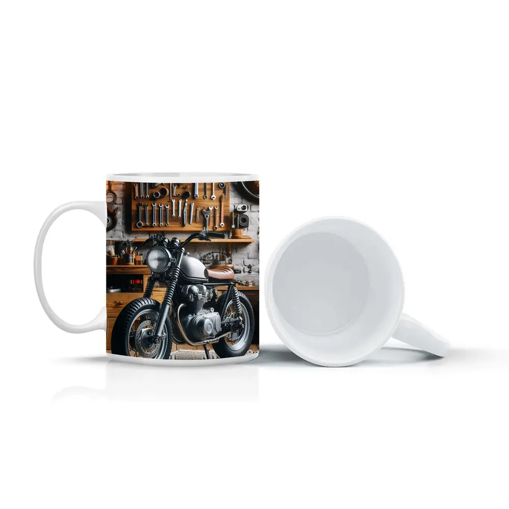 Cafe Racer Motorcycle Vintage Garage Workshop – Mugs