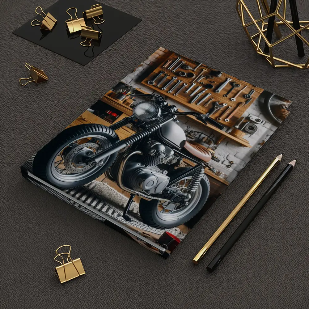Cafe Racer Motorcycle Vintage Garage Workshop – Notebooks