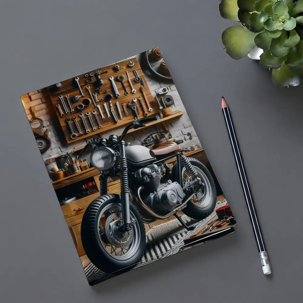 Cafe Racer Motorcycle Vintage Garage Workshop – Notebooks