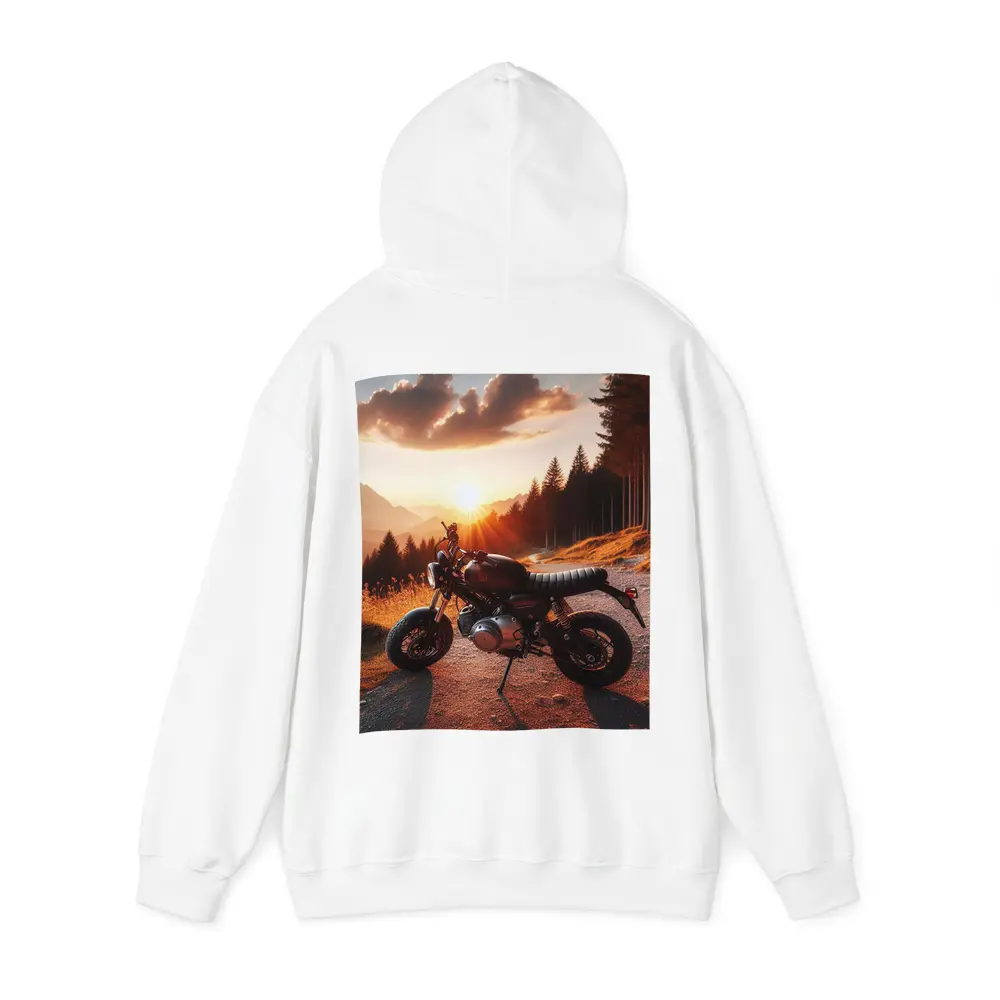 Cafe Racer Motorcycle Sunset Mountain Road – Hoodies