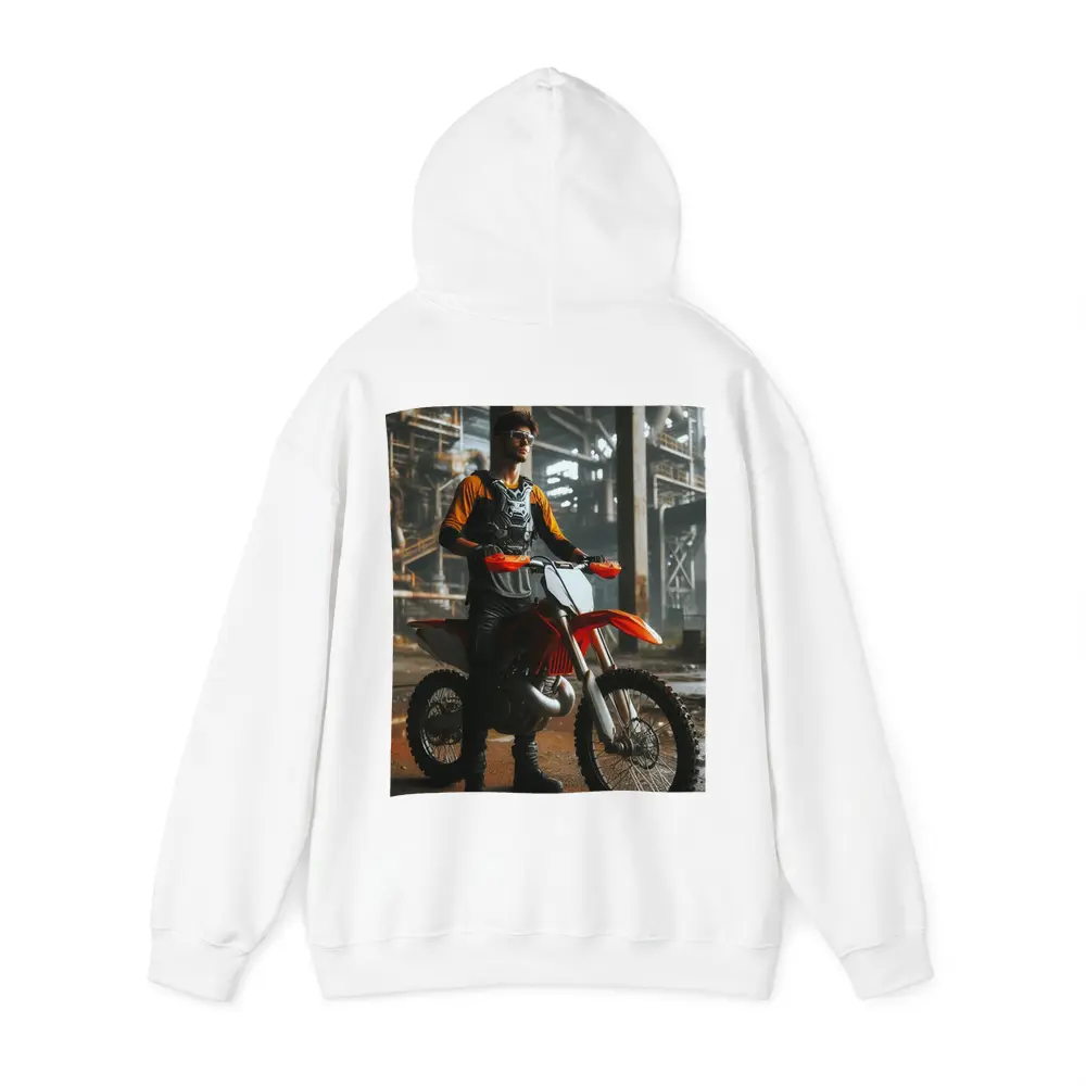 Motocross Rider Dirt Bike Industrial Background – Hoodies