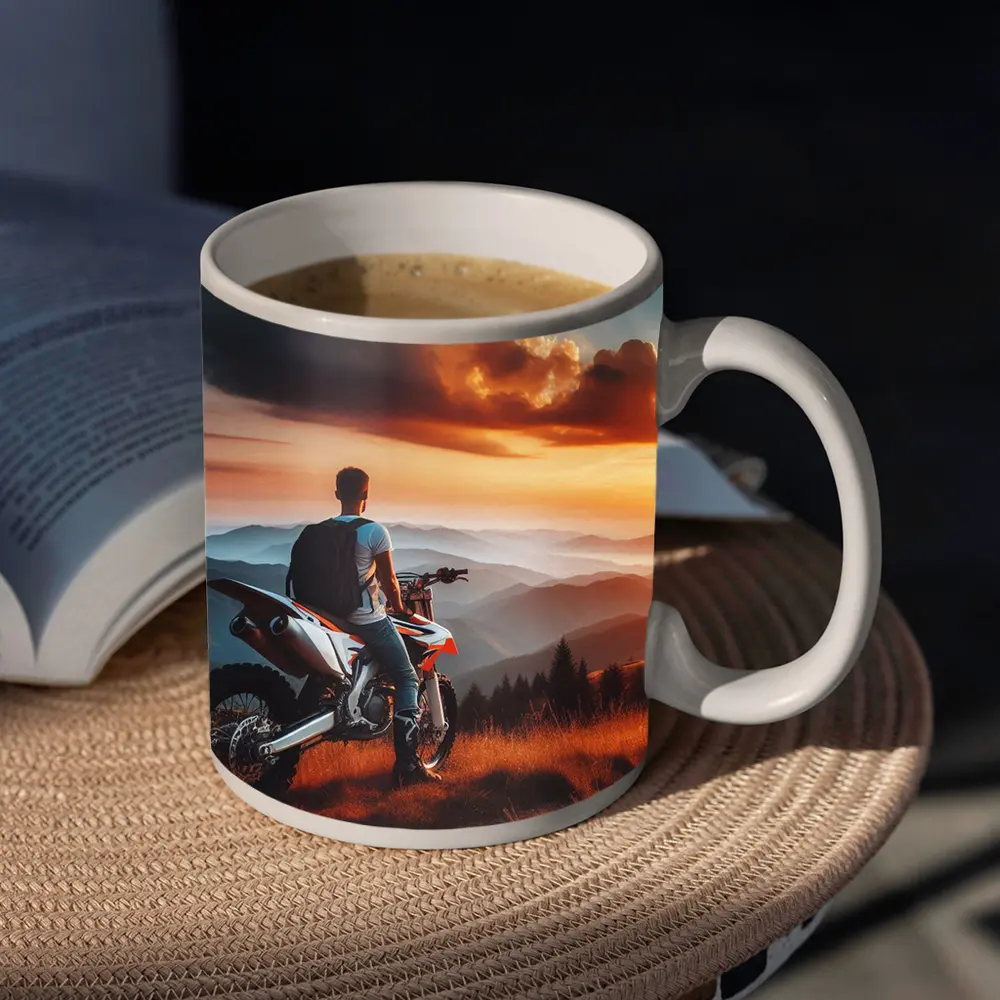 Dirt Bike Rider Mountain Sunset Overlook – Mugs