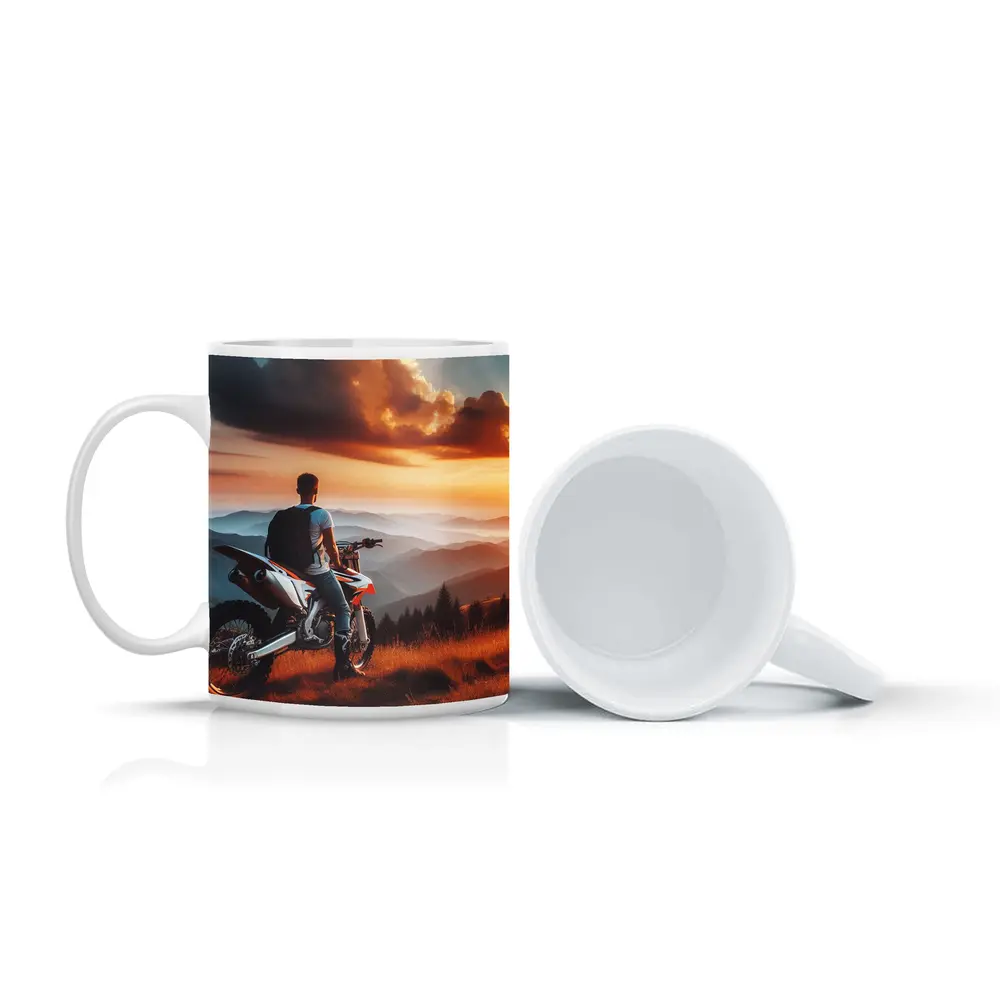Dirt Bike Rider Mountain Sunset Overlook – Mugs