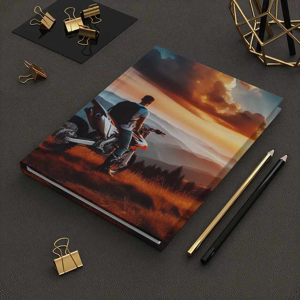 Dirt Bike Rider Mountain Sunset Overlook – Notebooks