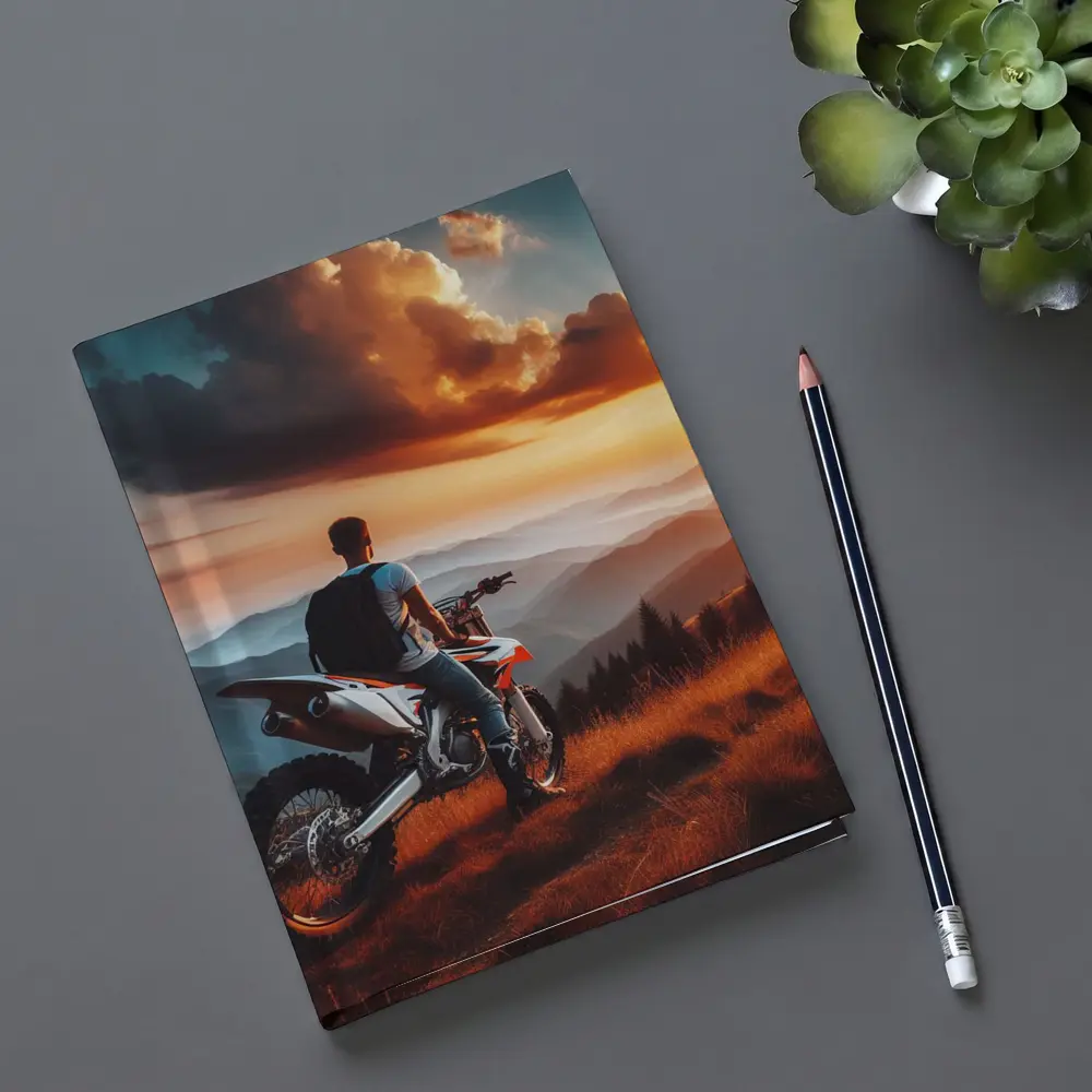 Dirt Bike Rider Mountain Sunset Overlook – Notebooks