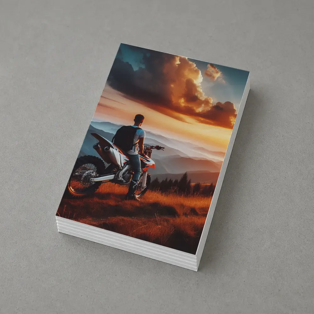 Dirt Bike Rider Mountain Sunset Overlook – Postcards