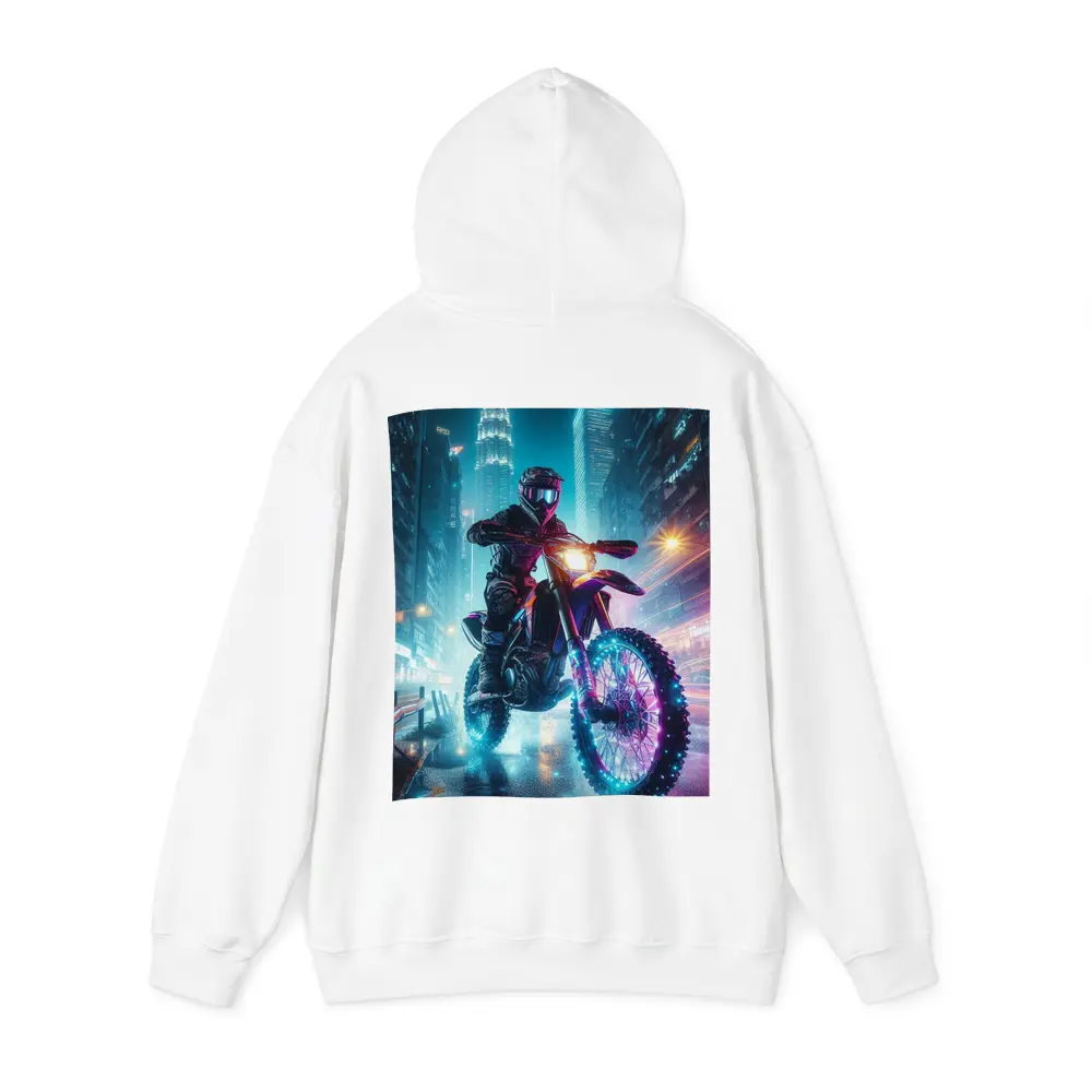 Dirt Bike Rider Neon City Night Streets – Hoodies