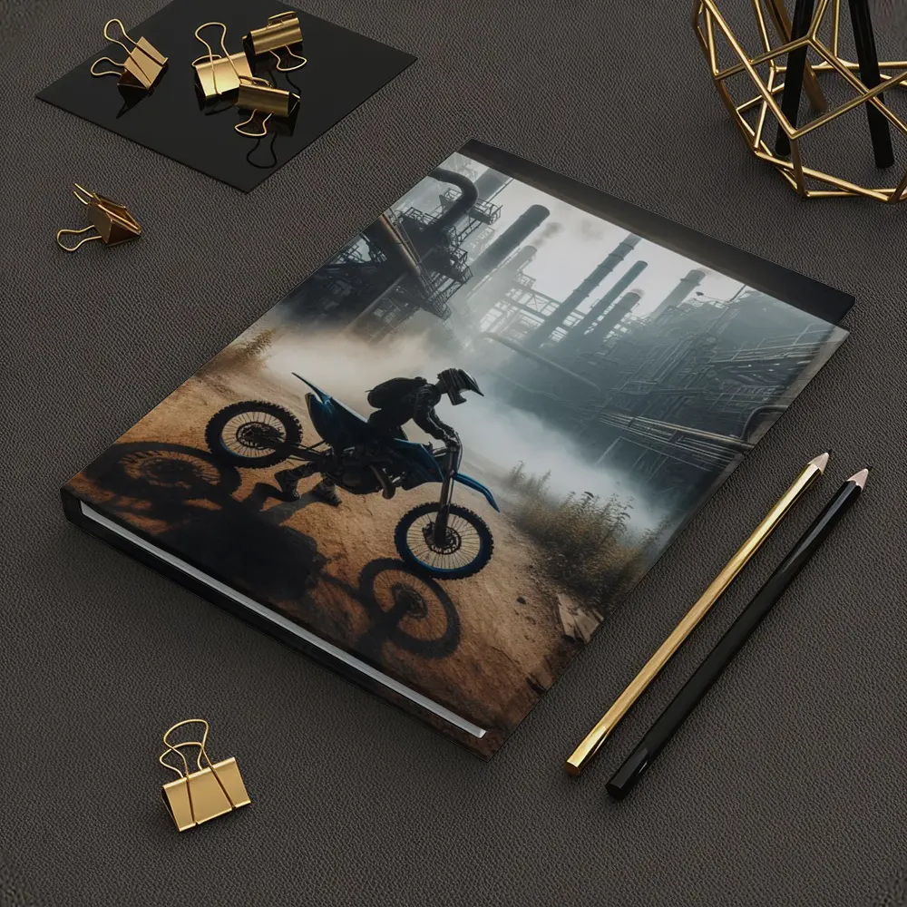 Dirt Bike Rider Abandoned Industrial Factory – Notebooks