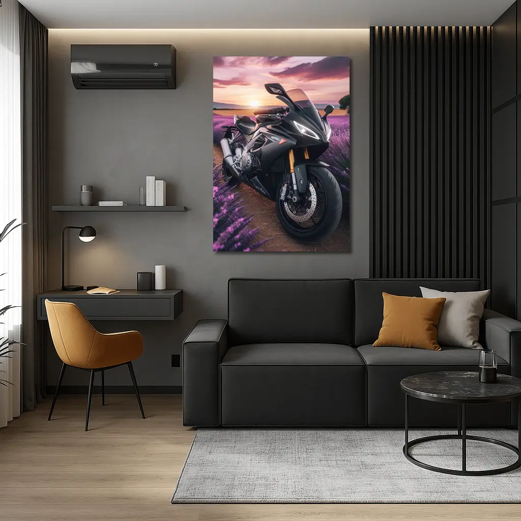 Aprilia Sport Bike Lavender Field Sunset – Wall Art