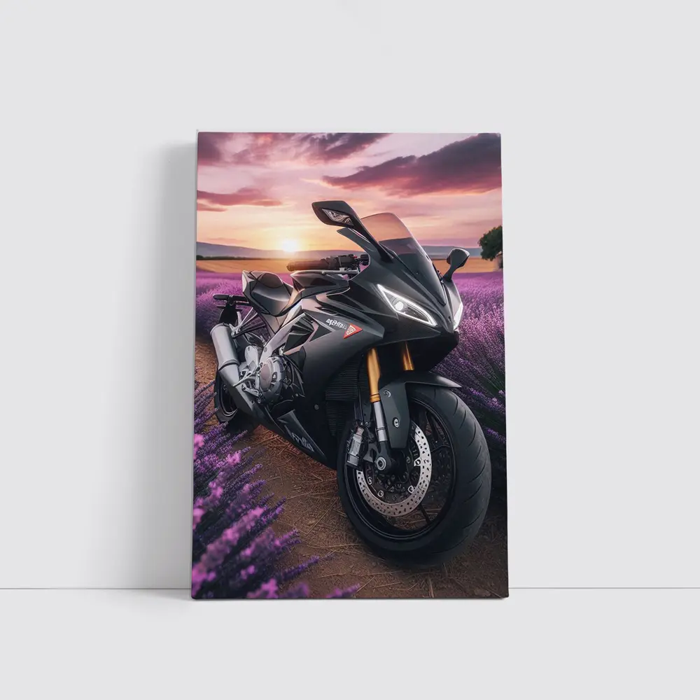 Aprilia Sport Bike Lavender Field Sunset – Wall Art