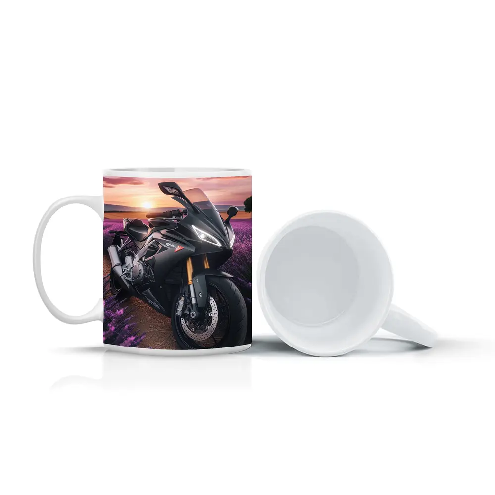 Aprilia Sport Bike Lavender Field Sunset – Mugs