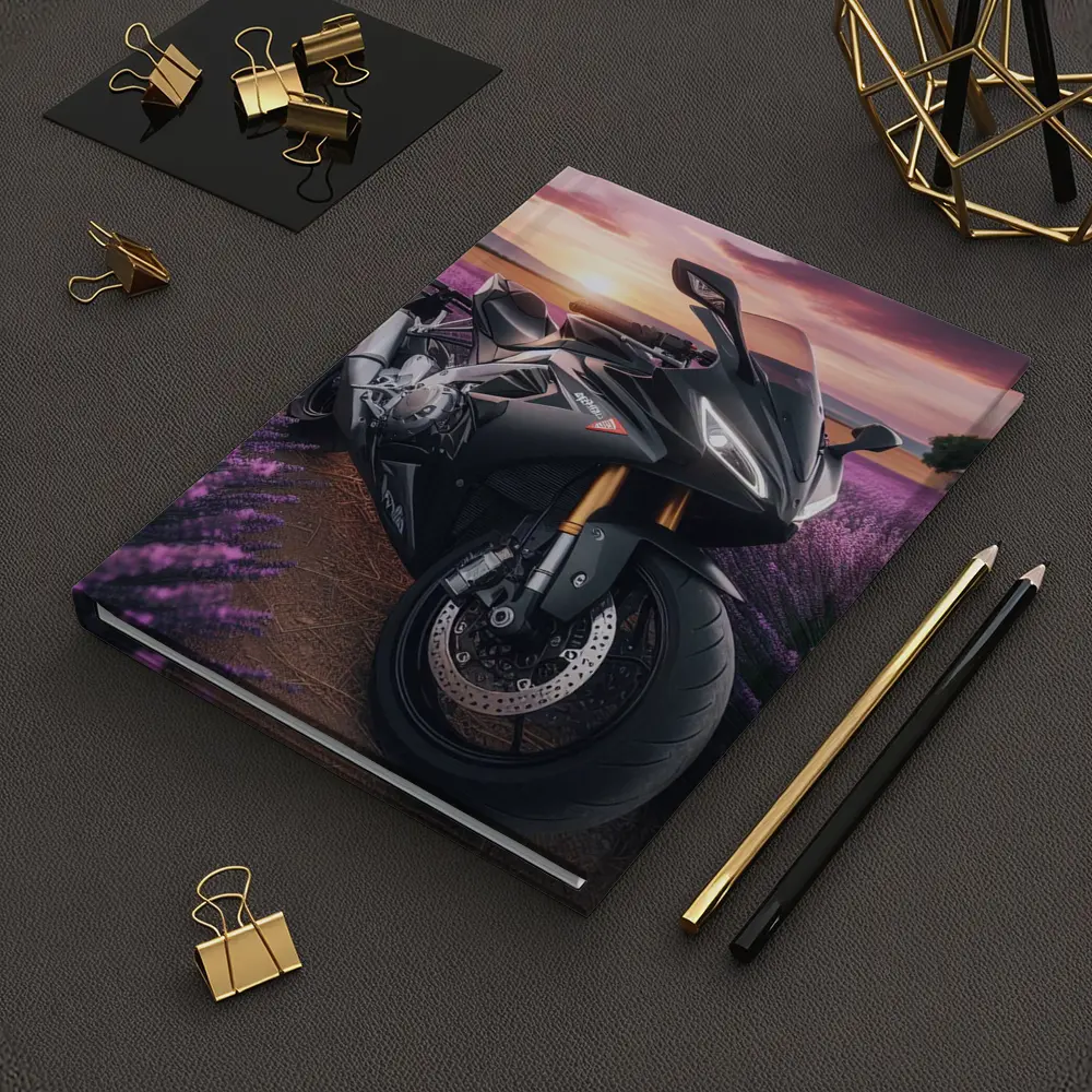 Aprilia Sport Bike Lavender Field Sunset – Notebooks