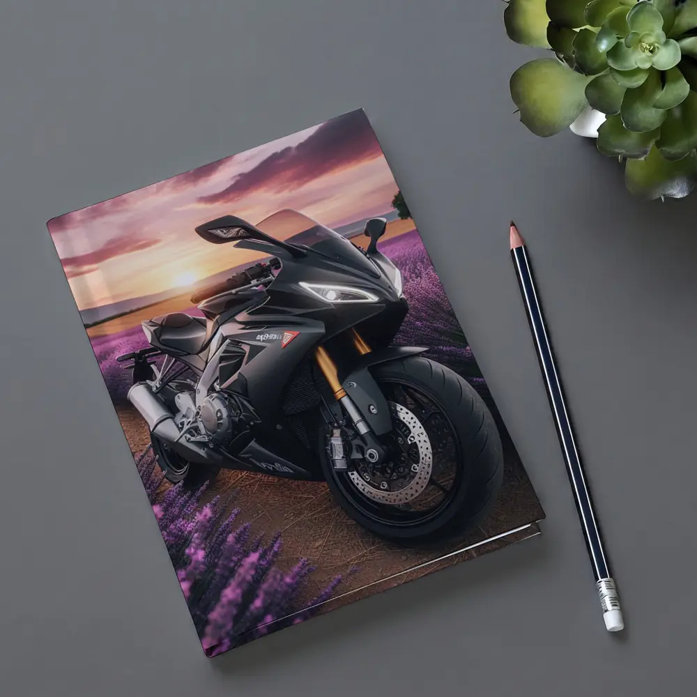 Aprilia Sport Bike Lavender Field Sunset – Notebooks