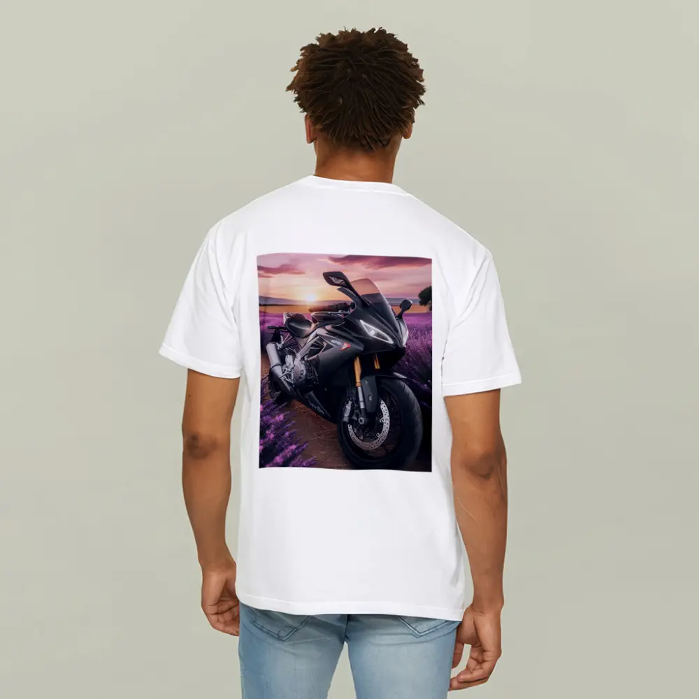 Aprilia Sport Bike Lavender Field Sunset – T-Shirts